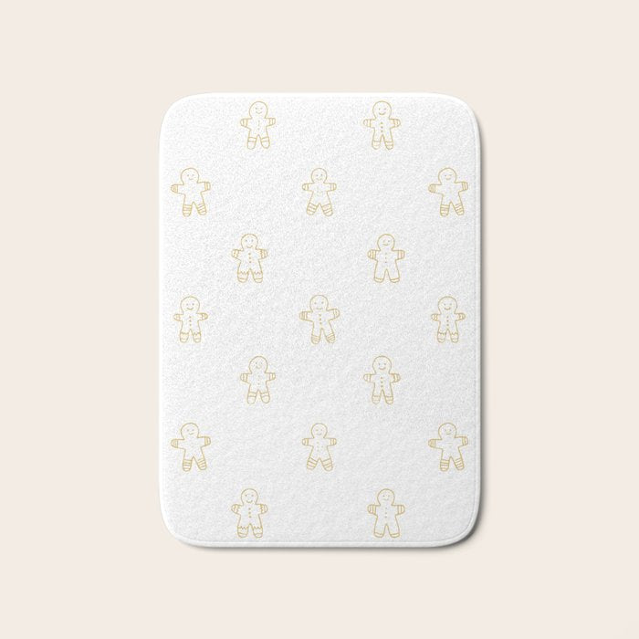 Christmas gingerbread cookie pattern Bath Mat Gallery Image 1