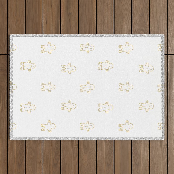 Christmas gingerbread cookie pattern Outdoor Rug Gallery Image 1