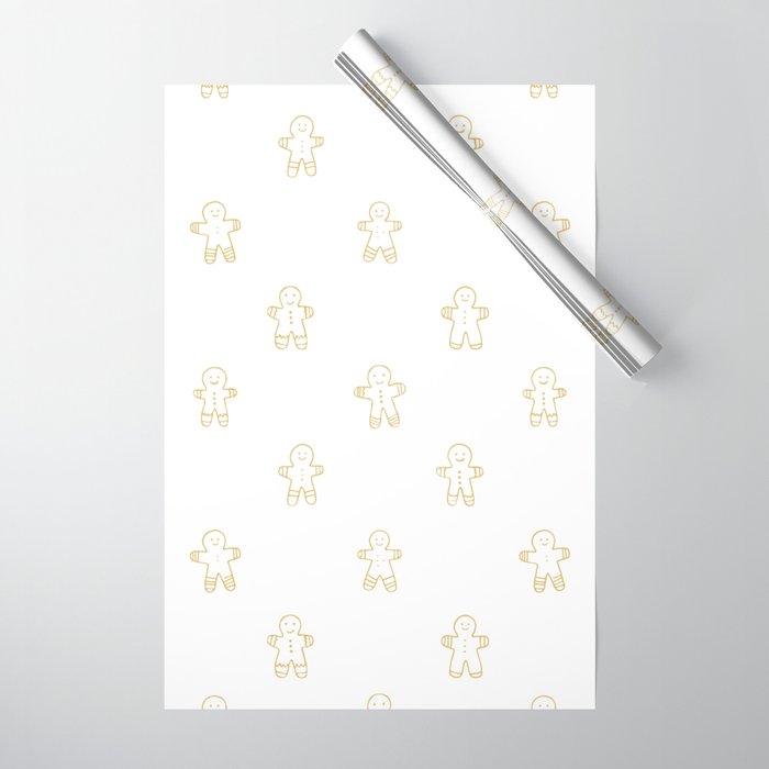 Christmas gingerbread cookie pattern Wrapping Paper Gallery Image 1