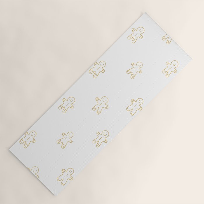 Christmas gingerbread cookie pattern Yoga Mat Gallery Image 1