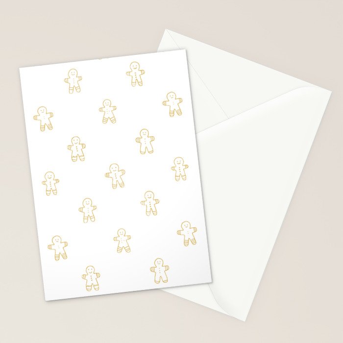 Christmas gingerbread cookie pattern Stationery Card Gallery Image 2