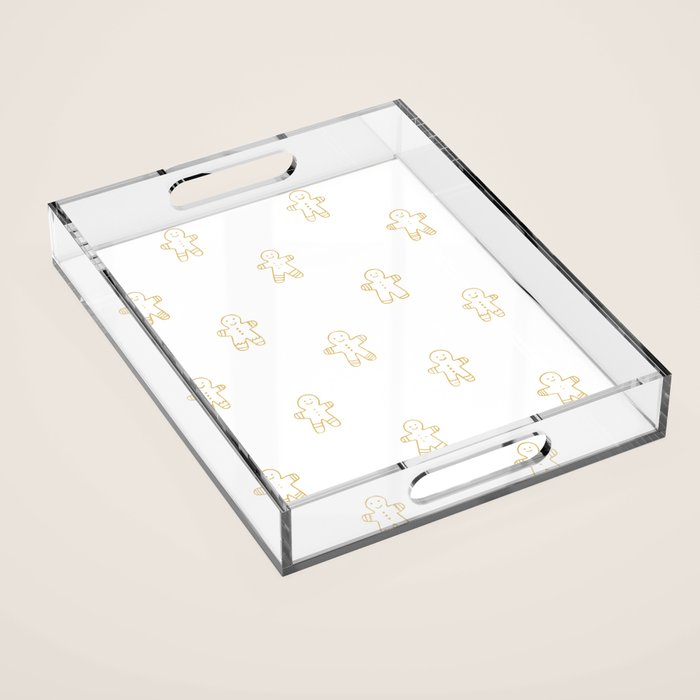 Christmas gingerbread cookie pattern Acrylic Tray Gallery Image 1