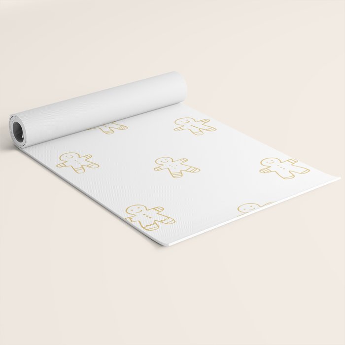 Christmas gingerbread cookie pattern Yoga Mat Gallery Image 2