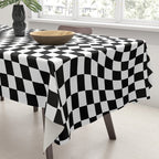 Check VIII - Black Twist â Checkerboard Print Tablecloth Gallery Image 3