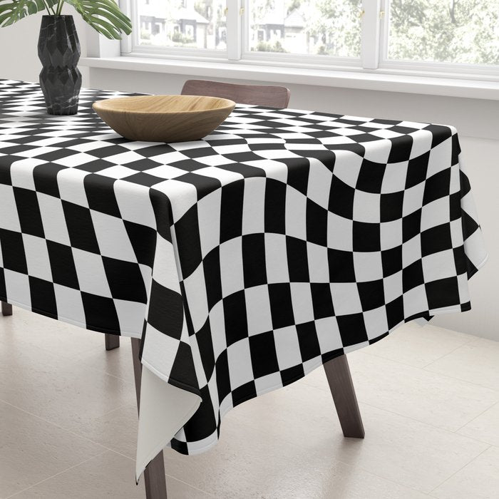 Check VIII - Black Twist â Checkerboard Print Tablecloth Gallery Image 3