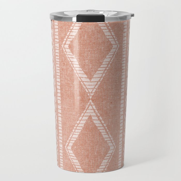 oceania diamond stripes - terracotta Travel Mug Gallery Image 1