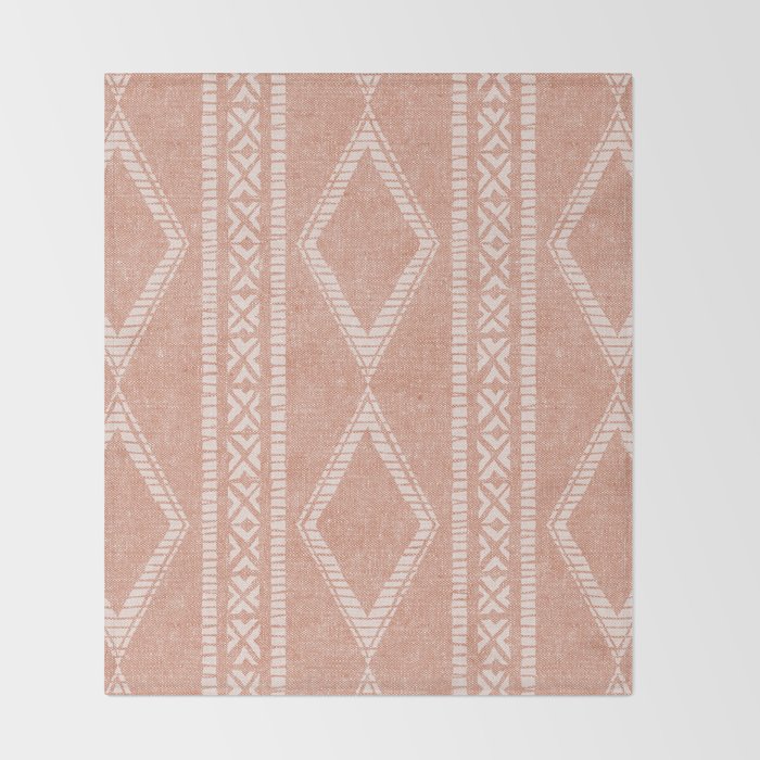 oceania diamond stripes - terracotta Throw Blanket Gallery Image 2
