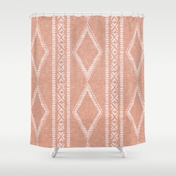 oceania diamond stripes - terracotta Shower Curtain Gallery Image 1