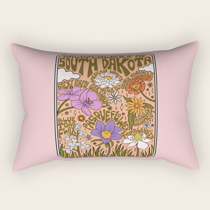 South Dakota Wildflowers Rectangular Pillow Gallery Image 1