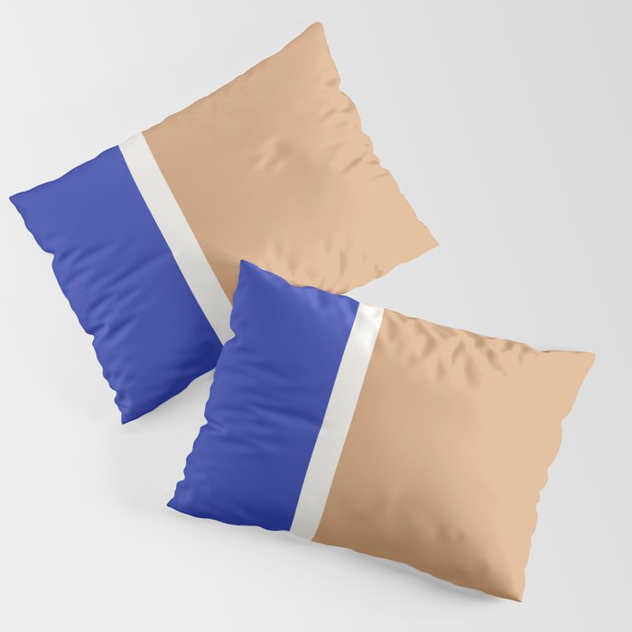 Color Block IX Peach Orange Blue Pillow Sham Gallery Image 1