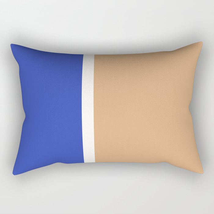 Color Block IX Peach Orange Blue Rectangular Pillow Gallery Image 2