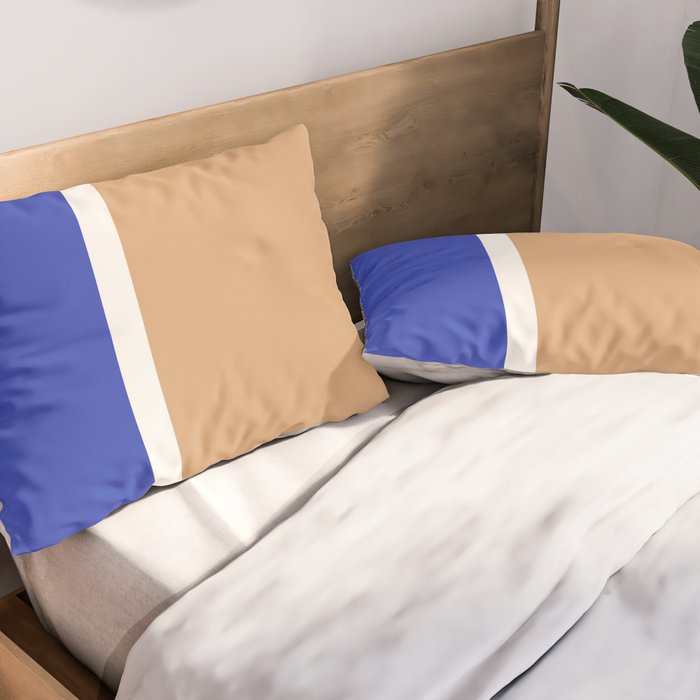 Color Block IX Peach Orange Blue Pillow Sham Gallery Image 2