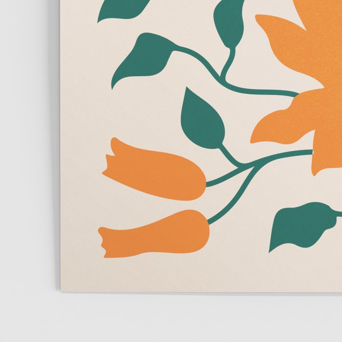 Tangerine & Pine: Matisse Flowers & Leaves Poster Gallery Image 3