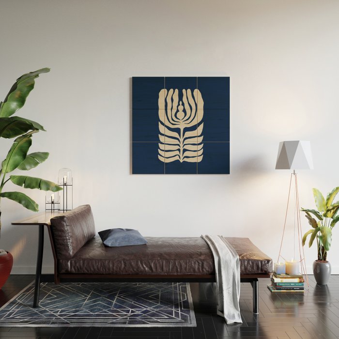 Night Bloom - Blue Wood Wall Art Gallery Image 2