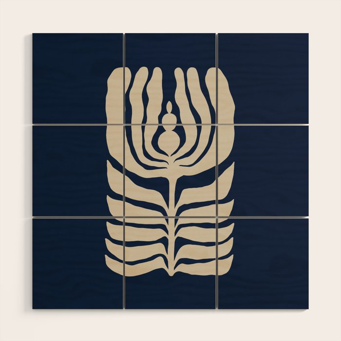 Night Bloom - Blue Wood Wall Art Gallery Image 1