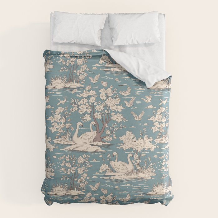 Elegant Swans in Bloom Duvet Cover Gallery Image 6