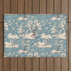 Elegant Swans in Bloom Outdoor Rug Gallery Image 1