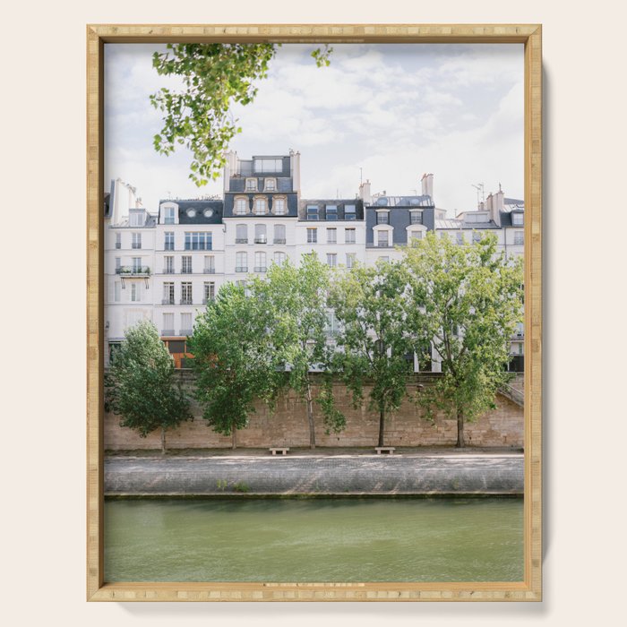 View of the Seine | Paris pastel fine art travel photography France Serving Tray Gallery Image 1