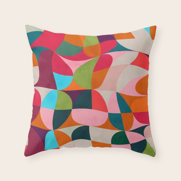shapes spring colors Throw Pillow Gallery Image 6