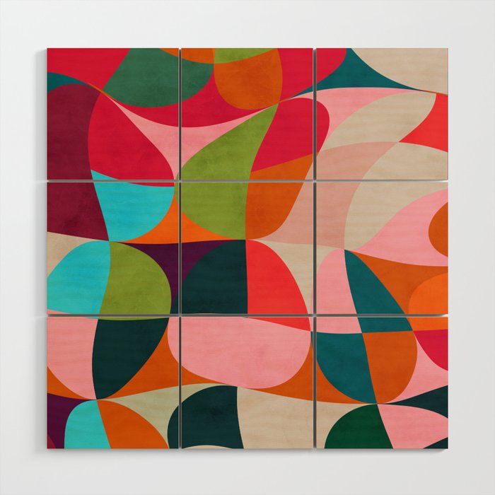 shapes spring colors Wood Wall Art Gallery Image 1
