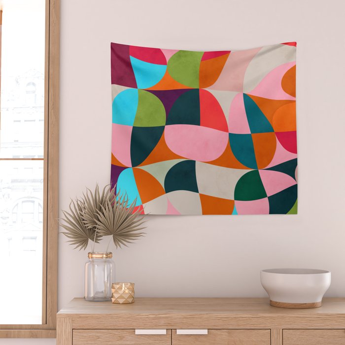 shapes spring colors Wall Tapestry Gallery Image 2