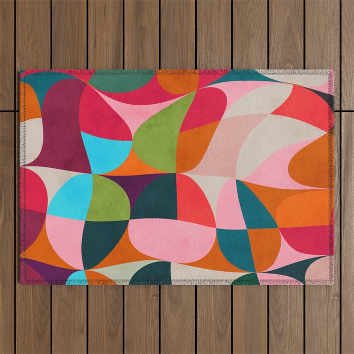 shapes spring colors Outdoor Rug Gallery Image 1