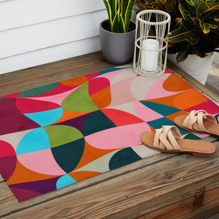 shapes spring colors Outdoor Rug Gallery Image 2