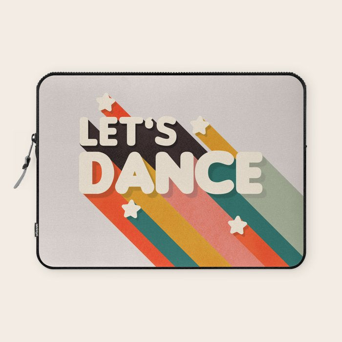 Let's Dance - retro rainbow typography Laptop Sleeve Gallery Image 1