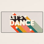 Let's Dance - retro rainbow typography Desk Mat Gallery Image 3