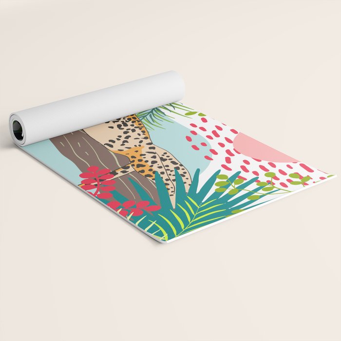 Colorful Jungle Cheetah Print Yoga Mat Gallery Image 2