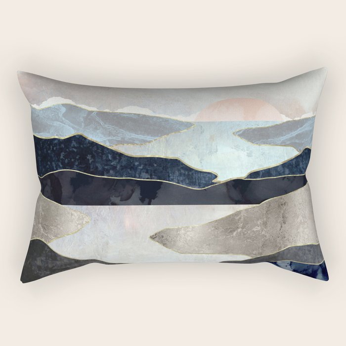 Blue Mountain Lake Rectangular Pillow Gallery Image 1