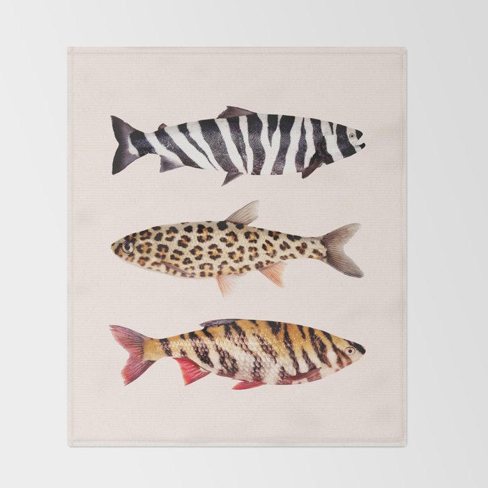 FISH PRINTS Throw Blanket Gallery Image 2