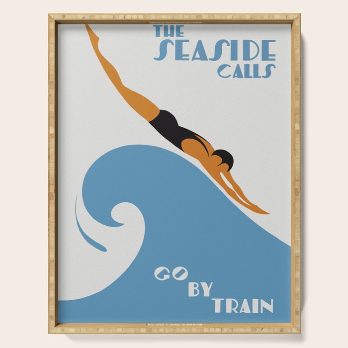 Australia, The Seaside Calls, Vintage Travel Art Serving Tray Gallery Image 1