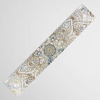 Mandala Flower, Blue and Gold, Floral Prints Table Runner Gallery Image 3
