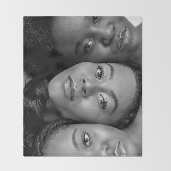African American Women in black and white Throw Blanket Gallery Image 2