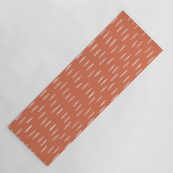 Boho, Raindrops Pattern in Terracotta Yoga Mat Gallery Image 1