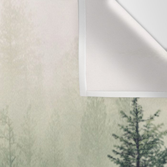 Foggy Pine Trees Wall Tapestry Gallery Image 3