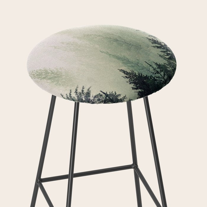 Foggy Pine Trees Stool Gallery Image 2