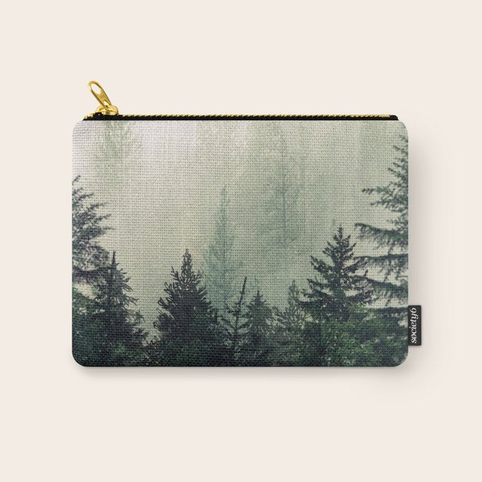 Foggy Pine Trees Carry All Pouch Gallery Image 1