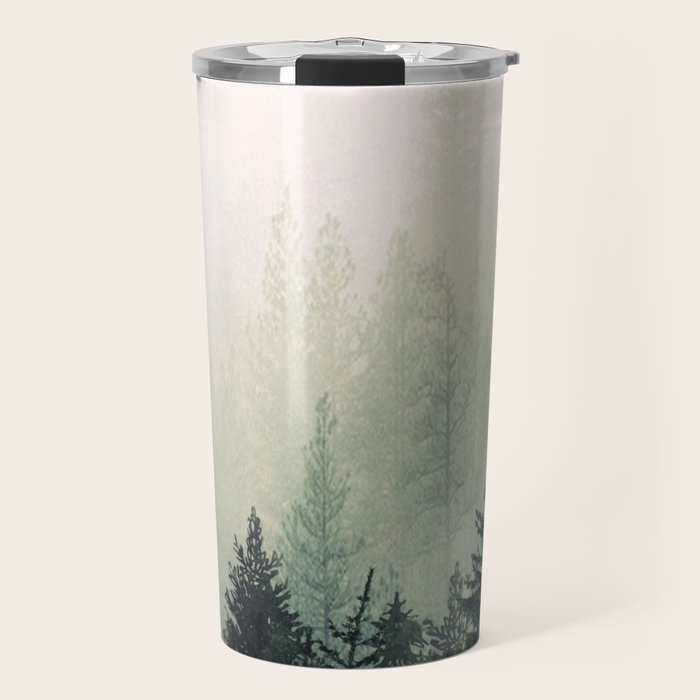 Foggy Pine Trees Travel Mug Gallery Image 1
