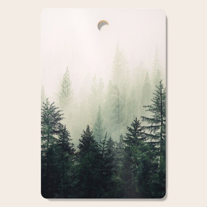 Foggy Pine Trees Cutting Board Gallery Image 1