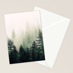 Foggy Pine Trees Stationery Card Gallery Image 2