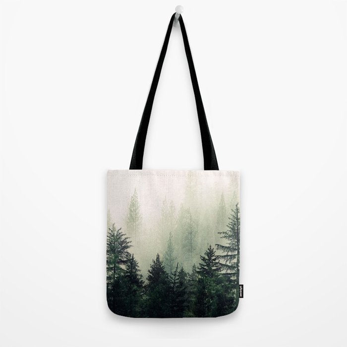 Foggy Pine Trees Tote Bag Gallery Image 2