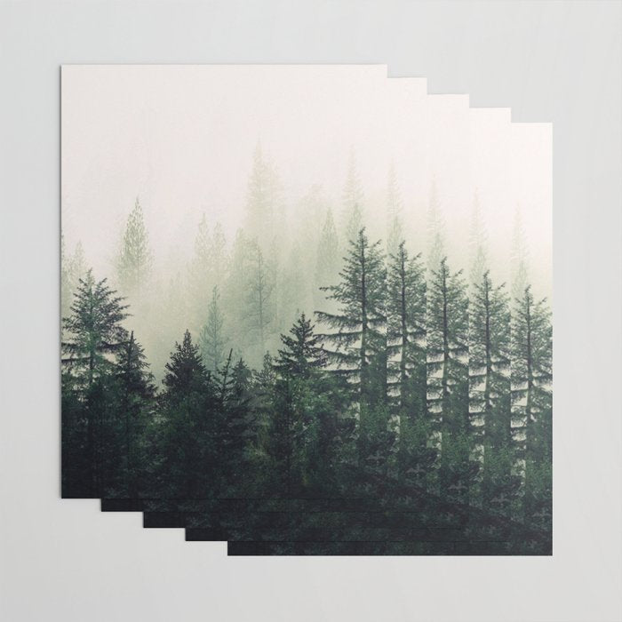Foggy Pine Trees Wrapping Paper Gallery Image 3