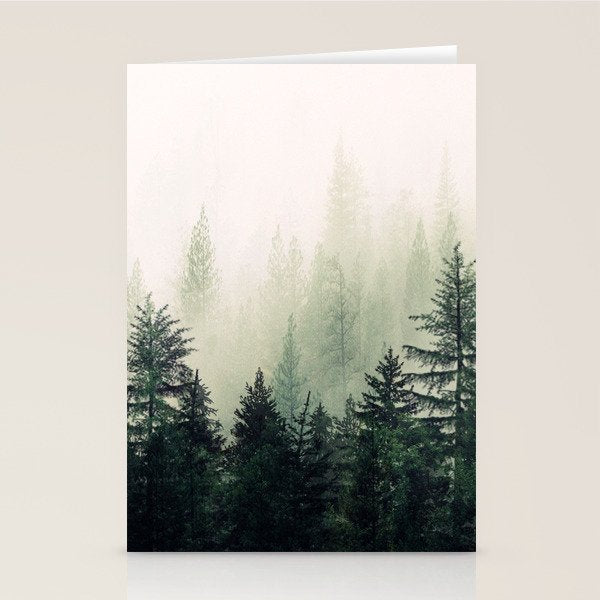 Foggy Pine Trees Stationery Card Gallery Image 1