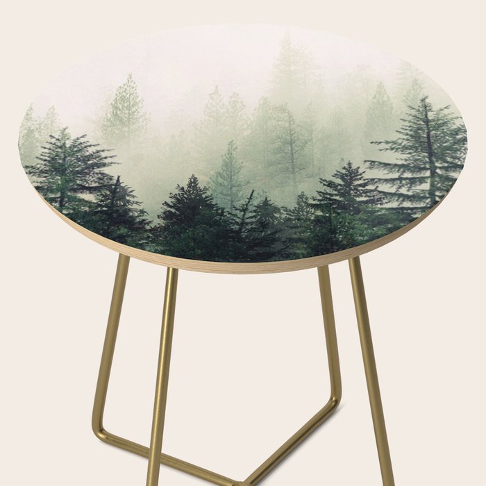 Foggy Pine Trees Side Table Gallery Image 2