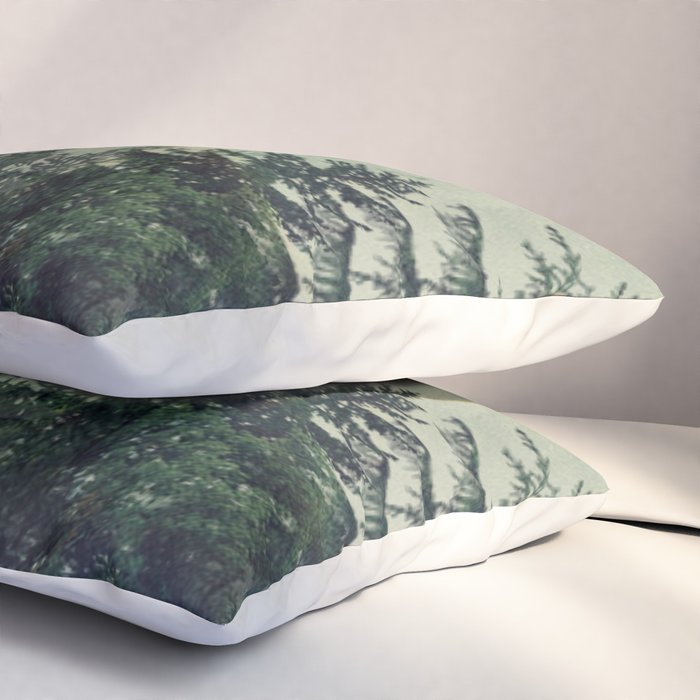 Foggy Pine Trees Pillow Sham Gallery Image 3