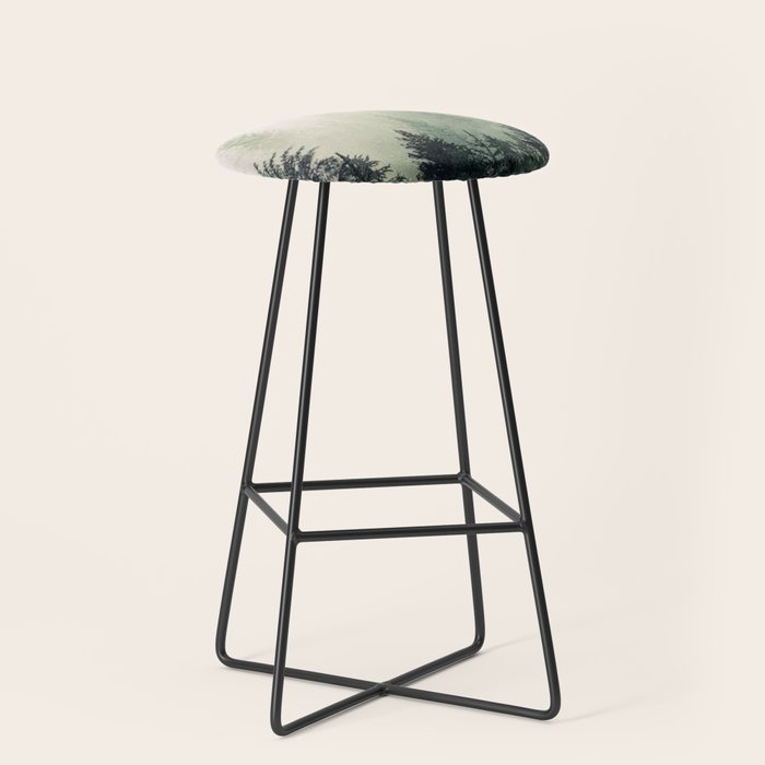 Foggy Pine Trees Stool Gallery Image 1