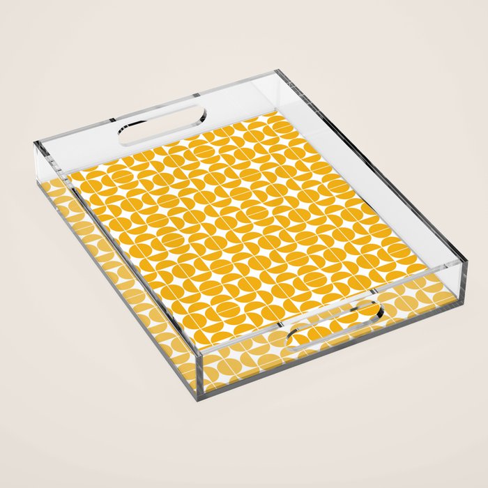 Mid Century Modern Geo 04B Yellow Acrylic Tray Gallery Image 1