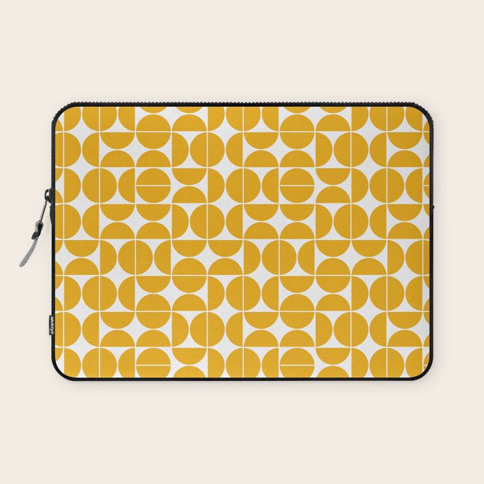 Mid Century Modern Geo 04B Yellow Laptop Sleeve Gallery Image 1